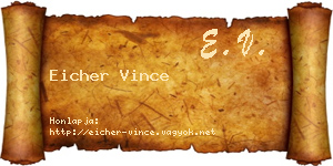 Eicher Vince névjegykártya