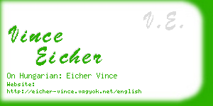 vince eicher business card